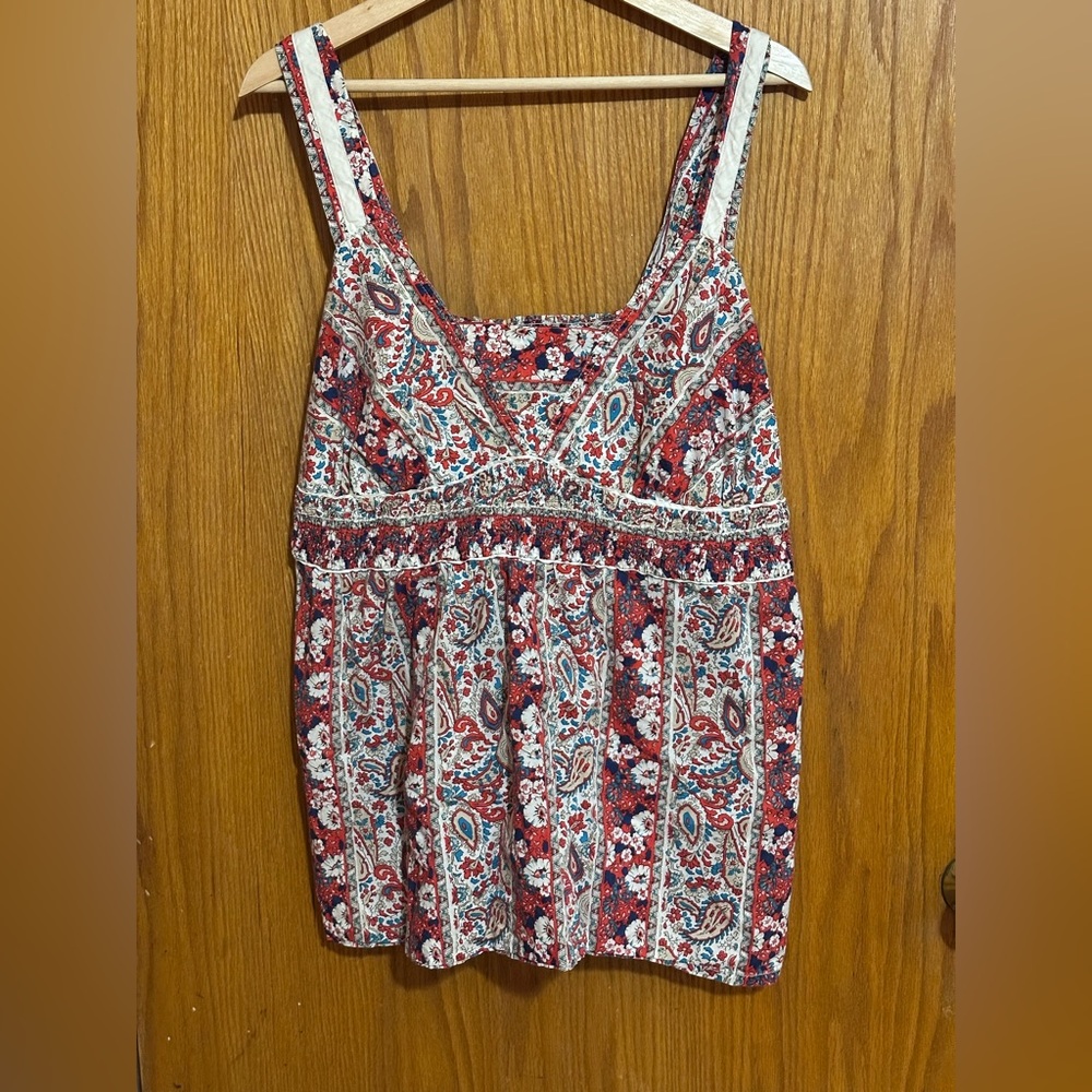Tommy Hilfiger plus size floral‎ halter stretch top sz 20 boho hippie flowy 70s